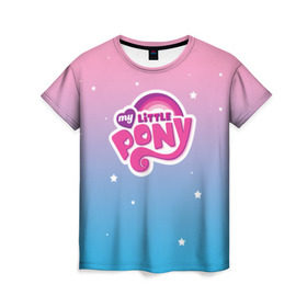 Женская футболка 3D с принтом My Little Pony в Екатеринбурге, 100% полиэфир ( синтетическое хлопкоподобное полотно) | прямой крой, круглый вырез горловины, длина до линии бедер | dash | rainbow