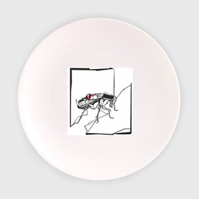 Тарелка 3D с принтом Превращение Замзы в Екатеринбурге, фарфор | диаметр - 210 мм
диаметр для нанесения принта - 120 мм | арт | грегор замза | кафка | линии | превращение | таракан | черно белый | яблоко