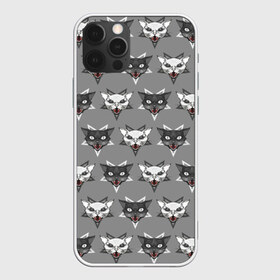 Чехол для iPhone 12 Pro Max с принтом Злые котики в Екатеринбурге, Силикон |  | Тематика изображения на принте: дьявол | звезда | кот | котик | кошка | милота | пентаграмма | серый | юмор