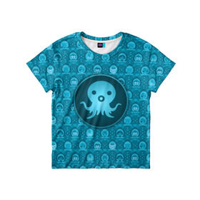 Детская футболка 3D с принтом Октонавты в Екатеринбурге, 100% гипоаллергенный полиэфир | прямой крой, круглый вырез горловины, длина до линии бедер, чуть спущенное плечо, ткань немного тянется | Тематика изображения на принте: 