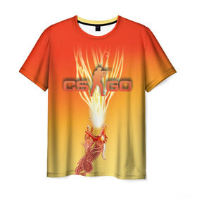 Мужская футболка 3D с принтом Dragon lore cs go в Екатеринбурге, 100% полиэфир | прямой крой, круглый вырез горловины, длина до линии бедер | Тематика изображения на принте: counter | cs | go | strike
