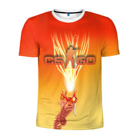 Мужская футболка 3D спортивная с принтом Dragon lore cs go в Екатеринбурге, 100% полиэстер с улучшенными характеристиками | приталенный силуэт, круглая горловина, широкие плечи, сужается к линии бедра | Тематика изображения на принте: counter | cs | go | strike