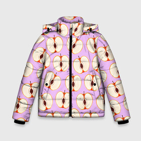 Зимняя куртка для мальчиков 3D с принтом Молодильные яблочки в Екатеринбурге, ткань верха — 100% полиэстер; подклад — 100% полиэстер, утеплитель — 100% полиэстер | длина ниже бедра, удлиненная спинка, воротник стойка и отстегивающийся капюшон. Есть боковые карманы с листочкой на кнопках, утяжки по низу изделия и внутренний карман на молнии. 

Предусмотрены светоотражающий принт на спинке, радужный светоотражающий элемент на пуллере молнии и на резинке для утяжки | life in da trash | vogue | алена двойченкова | вог | двойченкова | егор дружинин | мига | мигель | молодильные яблочки | персики | танцы | танцы на тнт | тнт | яблоки | яблочки