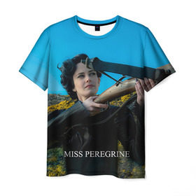 Мужская футболка 3D с принтом Мисс Перегрин в Екатеринбурге, 100% полиэфир | прямой крой, круглый вырез горловины, длина до линии бедер | Тематика изображения на принте: 