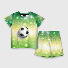 Детский костюм с шортами 3D с принтом Футбольный мяч 3 в Екатеринбурге,  |  | Тематика изображения на принте: игра | кубок | мяч | спорт | футбол