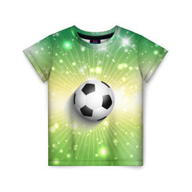 Детская футболка 3D с принтом Футбольный мяч 3 в Екатеринбурге, 100% гипоаллергенный полиэфир | прямой крой, круглый вырез горловины, длина до линии бедер, чуть спущенное плечо, ткань немного тянется | игра | кубок | мяч | спорт | футбол