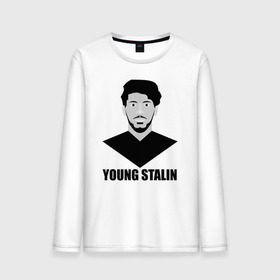Мужской лонгслив хлопок с принтом Young Stalin в Екатеринбурге, 100% хлопок |  | молодой | патриот | россия | советский | ссср | сталин