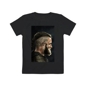 Детская футболка хлопок с принтом Ragnar Lodbrock в Екатеринбурге, 100% хлопок | круглый вырез горловины, полуприлегающий силуэт, длина до линии бедер | ragnar lodbrock | vikings | викинги | рагнар лодброк