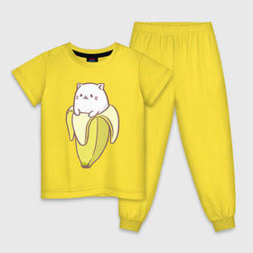 Детская пижама хлопок с принтом Бананька в Екатеринбурге, 100% хлопок |  брюки и футболка прямого кроя, без карманов, на брюках мягкая резинка на поясе и по низу штанин
 | бананька