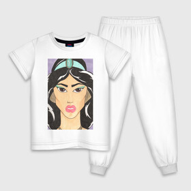 Детская пижама хлопок с принтом Принцесса Жасмин в Екатеринбурге, 100% хлопок |  брюки и футболка прямого кроя, без карманов, на брюках мягкая резинка на поясе и по низу штанин
 | fashion | дизайнерские | для девушек | мультфильмы