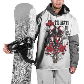 Накидка на куртку 3D с принтом Охрана дьявола в Екатеринбурге, 100% полиэстер |  | Тематика изображения на принте: ад | дьявол | мотоцикл | огонь | пламя | череп | черный