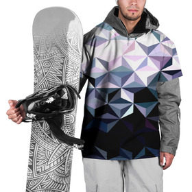 Накидка на куртку 3D с принтом Lowpoly Pattern в Екатеринбурге, 100% полиэстер |  | polygon | абстракция | серый