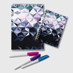 Блокнот с принтом Lowpoly Pattern в Екатеринбурге, 100% бумага | 48 листов, плотность листов — 60 г/м2, плотность картонной обложки — 250 г/м2. Листы скреплены удобной пружинной спиралью. Цвет линий — светло-серый
 | Тематика изображения на принте: polygon | абстракция | серый