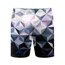 Мужские шорты 3D спортивные с принтом Lowpoly Pattern в Екатеринбурге,  |  | polygon | абстракция | серый
