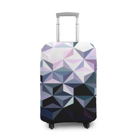 Чехол для чемодана 3D с принтом Lowpoly Pattern в Екатеринбурге, 86% полиэфир, 14% спандекс | двустороннее нанесение принта, прорези для ручек и колес | polygon | абстракция | серый