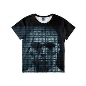 Детская футболка 3D с принтом Цифровой мир в Екатеринбурге, 100% гипоаллергенный полиэфир | прямой крой, круглый вырез горловины, длина до линии бедер, чуть спущенное плечо, ткань немного тянется | Тематика изображения на принте: 