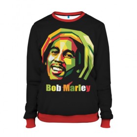 Женский свитшот 3D с принтом Bob Marley в Екатеринбурге, 100% полиэстер с мягким внутренним слоем | круглый вырез горловины, мягкая резинка на манжетах и поясе, свободная посадка по фигуре | боб марли | регги