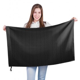 Флаг 3D с принтом Black Iron в Екатеринбурге, 100% полиэстер | плотность ткани — 95 г/м2, размер — 67 х 109 см. Принт наносится с одной стороны | black | iron | luxury | premium | vip | железный | премиум | соты | черный | эксклюзив