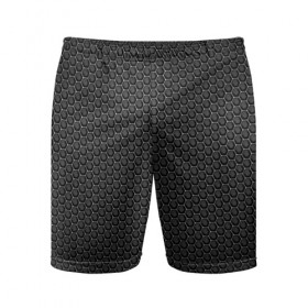 Мужские шорты 3D спортивные с принтом Black Iron в Екатеринбурге,  |  | black | iron | luxury | premium | vip | железный | премиум | соты | черный | эксклюзив