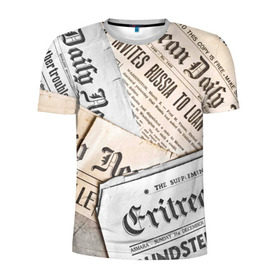 Мужская футболка 3D спортивная с принтом Газеты в Екатеринбурге, 100% полиэстер с улучшенными характеристиками | приталенный силуэт, круглая горловина, широкие плечи, сужается к линии бедра | газеты