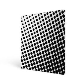 Холст квадратный с принтом Белый в горошек в Екатеринбурге, 100% ПВХ |  | горошек | текстура | черный