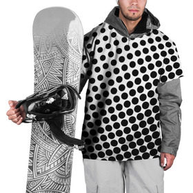 Накидка на куртку 3D с принтом Белый в горошек в Екатеринбурге, 100% полиэстер |  | горошек | текстура | черный