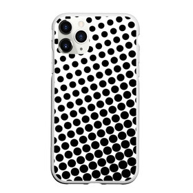Чехол для iPhone 11 Pro матовый с принтом Белый в горошек в Екатеринбурге, Силикон |  | горошек | текстура | черный