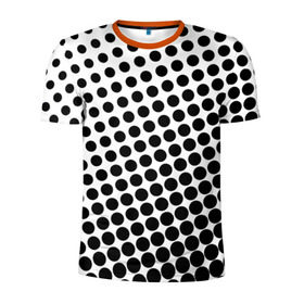 Мужская футболка 3D спортивная с принтом Белый в горошек в Екатеринбурге, 100% полиэстер с улучшенными характеристиками | приталенный силуэт, круглая горловина, широкие плечи, сужается к линии бедра | горошек | текстура | черный