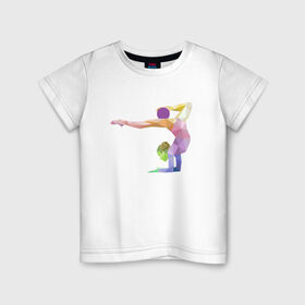 Детская футболка хлопок с принтом Гимнастка геометрия в Екатеринбурге, 100% хлопок | круглый вырез горловины, полуприлегающий силуэт, длина до линии бедер | 