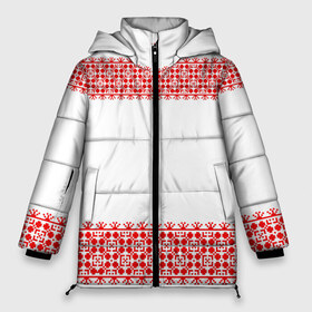 Женская зимняя куртка 3D с принтом Славянский орнамент (на белом) в Екатеринбурге, верх — 100% полиэстер; подкладка — 100% полиэстер; утеплитель — 100% полиэстер | длина ниже бедра, силуэт Оверсайз. Есть воротник-стойка, отстегивающийся капюшон и ветрозащитная планка. 

Боковые карманы с листочкой на кнопках и внутренний карман на молнии | орнамент | россия | славяне | узор