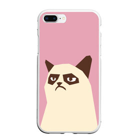 Чехол для iPhone 7Plus/8 Plus матовый с принтом Grumpy cat pink в Екатеринбурге, Силикон | Область печати: задняя сторона чехла, без боковых панелей | кот | мем | угрюмый