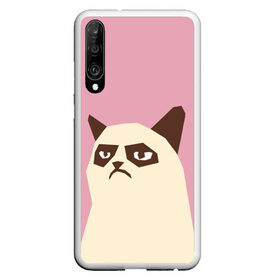 Чехол для Honor P30 с принтом Grumpy cat pink в Екатеринбурге, Силикон | Область печати: задняя сторона чехла, без боковых панелей | кот | мем | угрюмый