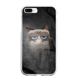 Чехол для iPhone 7Plus/8 Plus матовый с принтом Grumpy Cat в Екатеринбурге, Силикон | Область печати: задняя сторона чехла, без боковых панелей | кот | мем | угрюмый