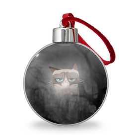 Ёлочный шар с принтом Grumpy Cat в Екатеринбурге, Пластик | Диаметр: 77 мм | кот | мем | угрюмый