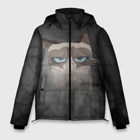 Мужская зимняя куртка 3D с принтом Grumpy Cat в Екатеринбурге, верх — 100% полиэстер; подкладка — 100% полиэстер; утеплитель — 100% полиэстер | длина ниже бедра, свободный силуэт Оверсайз. Есть воротник-стойка, отстегивающийся капюшон и ветрозащитная планка. 

Боковые карманы с листочкой на кнопках и внутренний карман на молнии. | кот | мем | угрюмый