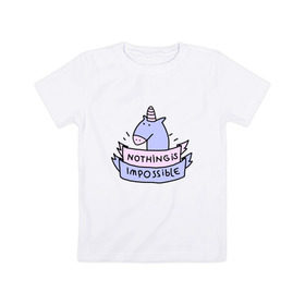Детская футболка хлопок с принтом unicorn в Екатеринбурге, 100% хлопок | круглый вырез горловины, полуприлегающий силуэт, длина до линии бедер | tmblr | tumbler | unicorn | единорог