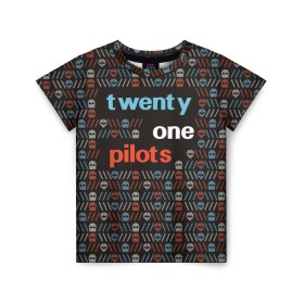 Детская футболка 3D с принтом Twenty one pilots в Екатеринбурге, 100% гипоаллергенный полиэфир | прямой крой, круглый вырез горловины, длина до линии бедер, чуть спущенное плечо, ткань немного тянется | Тематика изображения на принте: 21 pilots