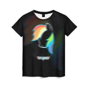 Женская футболка 3D с принтом My Little Pony в Екатеринбурге, 100% полиэфир ( синтетическое хлопкоподобное полотно) | прямой крой, круглый вырез горловины, длина до линии бедер | Тематика изображения на принте: dash | rainbow | пони | радуга