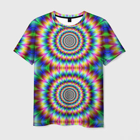 Мужская футболка 3D с принтом Grazy fractal в Екатеринбурге, 100% полиэфир | прямой крой, круглый вырез горловины, длина до линии бедер | Тематика изображения на принте: fraktal | luxury | premium | vip | премиум | фрактал | эксклюзив