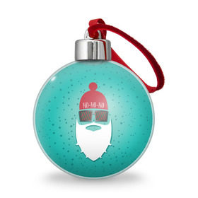 Ёлочный шар с принтом Санта хипстер в Екатеринбурге, Пластик | Диаметр: 77 мм | борода | дед мороз | новый год | подарок на новый год | санта | санта хипстер | снег | снежинки | хипстер