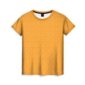 Женская футболка 3D с принтом Текстура апельсин в Екатеринбурге, 100% полиэфир ( синтетическое хлопкоподобное полотно) | прямой крой, круглый вырез горловины, длина до линии бедер | orange | апельсин | еда | мода | стиль | текстура