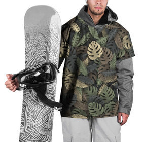 Накидка на куртку 3D с принтом Тропический камуфляж в Екатеринбурге, 100% полиэстер |  | джунгли | камуфляж | листья | милитари | монстера | пальма | природа
