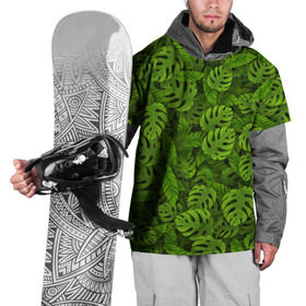 Накидка на куртку 3D с принтом Тропические листья в Екатеринбурге, 100% полиэстер |  | джунгли | монстера | пальма | растения | тропики