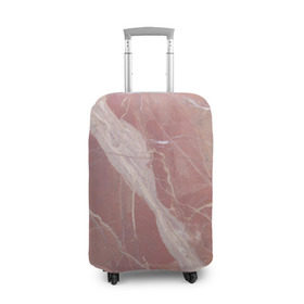 Чехол для чемодана 3D с принтом Розовый мрамор в Екатеринбурге, 86% полиэфир, 14% спандекс | двустороннее нанесение принта, прорези для ручек и колес | камень | мрамор | мраморный | розовый