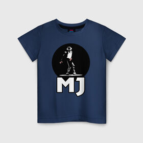 Детская футболка хлопок с принтом Майкл Джексон в Екатеринбурге, 100% хлопок | круглый вырез горловины, полуприлегающий силуэт, длина до линии бедер | michael jackson | mj | король | майкл джексон | поп музыка