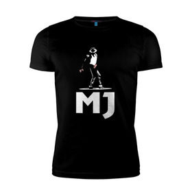 Мужская футболка премиум с принтом Майкл Джексон в Екатеринбурге, 92% хлопок, 8% лайкра | приталенный силуэт, круглый вырез ворота, длина до линии бедра, короткий рукав | michael jackson | mj | король | майкл джексон | поп музыка