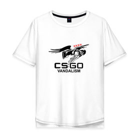 Мужская футболка хлопок Oversize с принтом cs:go - Mirage graffity в Екатеринбурге, 100% хлопок | свободный крой, круглый ворот, “спинка” длиннее передней части | Тематика изображения на принте: awp | coldzera | cs | csgo | graffity | mirage | sk | го | кс