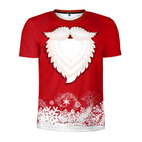 Мужская футболка 3D спортивная с принтом Дед мороз в Екатеринбурге, 100% полиэстер с улучшенными характеристиками | приталенный силуэт, круглая горловина, широкие плечи, сужается к линии бедра | christmas | new year | дед мороз | новогодний | рождество | санта клаус