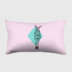 Подушка 3D антистресс с принтом Pink Rabbit в Екатеринбурге, наволочка — 100% полиэстер, наполнитель — вспененный полистирол | состоит из подушки и наволочки на молнии | hipster | rabbit | swag | кролик | хипстер