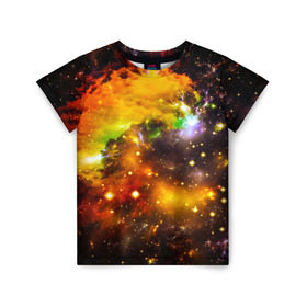 Детская футболка 3D с принтом Восхитительный космос в Екатеринбурге, 100% гипоаллергенный полиэфир | прямой крой, круглый вырез горловины, длина до линии бедер, чуть спущенное плечо, ткань немного тянется | вселенная | галактика | звёзды | космическое пространство | космос | созвездие